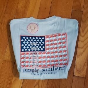 Simply Southern Kids Light Blue Flag Graphic Tee